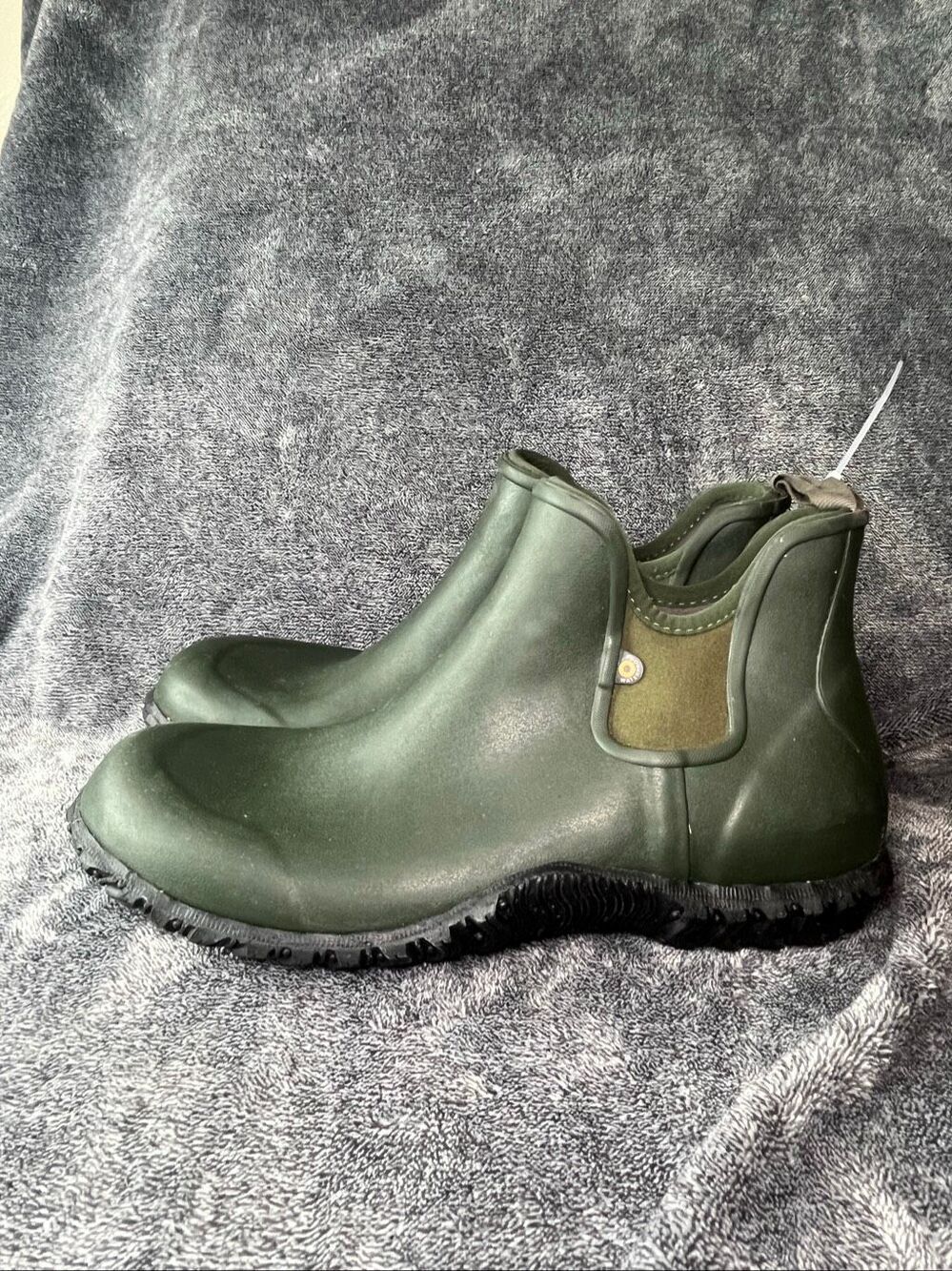 Bogs Mens Basin Chelsea Waterproof Rain Boots Olive Green Size 12 79015-301